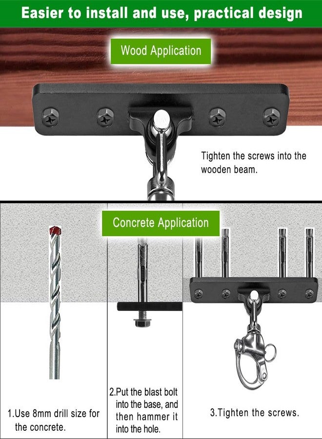 Dolibest Heavy Duty Punching Bag Hanger with Chains, 900LB Capacity 360°+180° Rotation Ceiling Hook, Universal Mount for Boxing MMA Heavy Bags, Home Gym & Training Systems (Easy Install) - Image 5